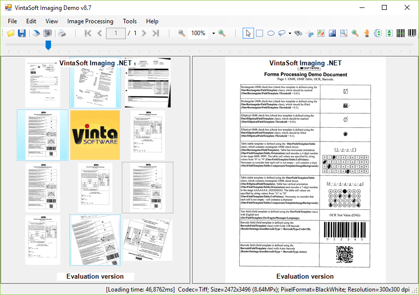 VintaSoftImaging.NET Library screenshot