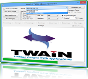 VintaSoft Twain .NET SDK is the professional TWAIN scanning library for acquiring images from scanner or camera. SDK allows get a list of TWAIN devices, get information about device capabilities, acquire images from device with or w/o device UI etc.