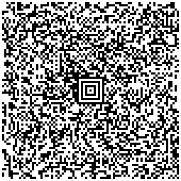 An image of Aztec barcode that contains a list of URLs in the form of uncompressed text