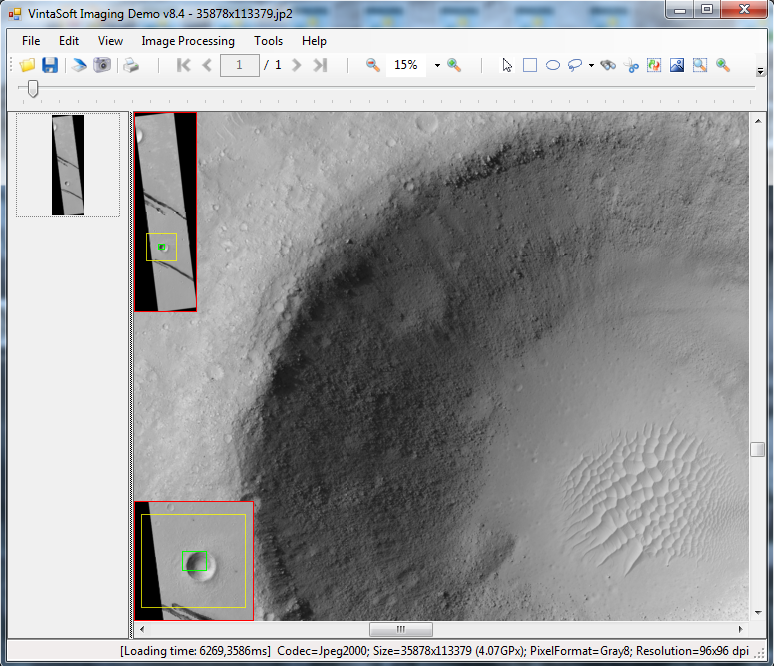 Image viewer with 2 image maps in VintaSoft Imaging Demo
