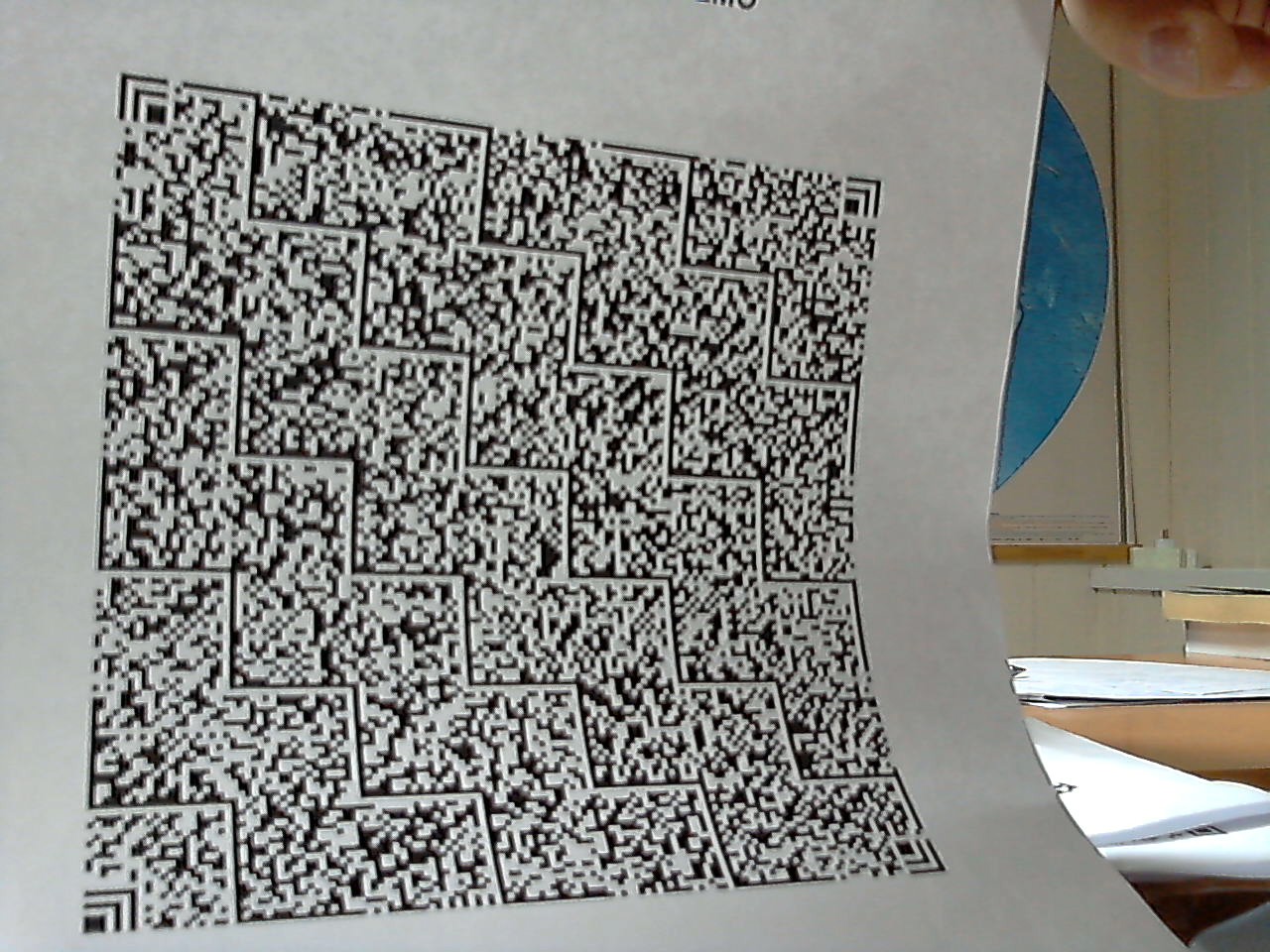 First sample of Han Xin Code barcode with spatial distortions