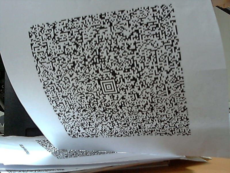 Second sample of Aztec barcode with spatial distortions