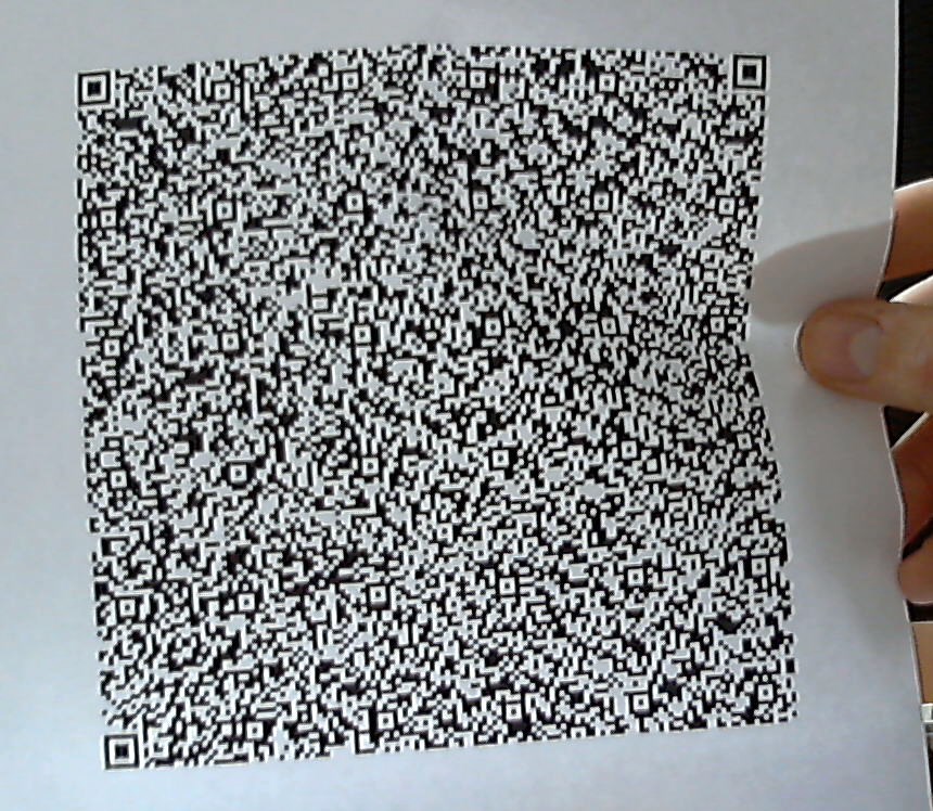 Second sample of QR barcode with spatial distortions