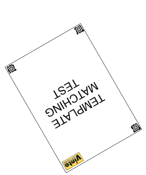 150-degree rotated and scaled document image with key zones based on barcodes