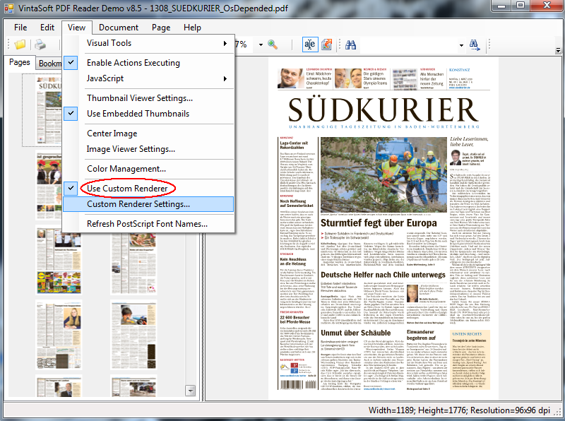 PDF: Manage rendering of PDF content