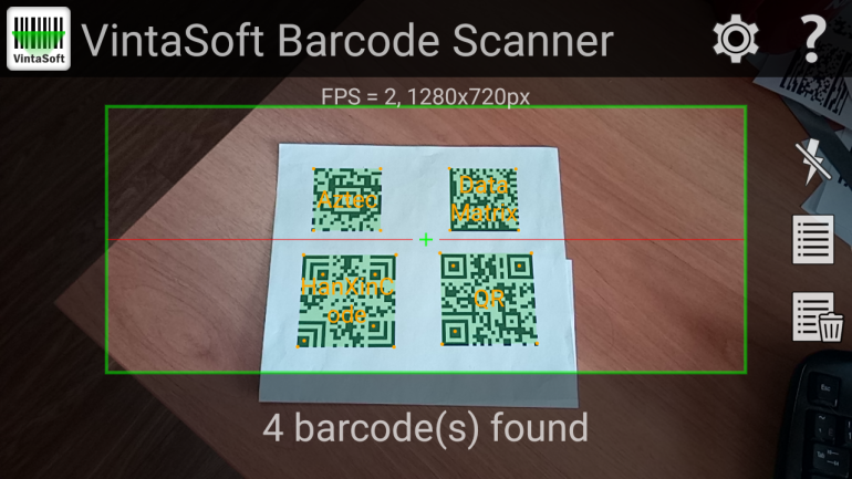 VintaSoft Barcode Scanner for Android